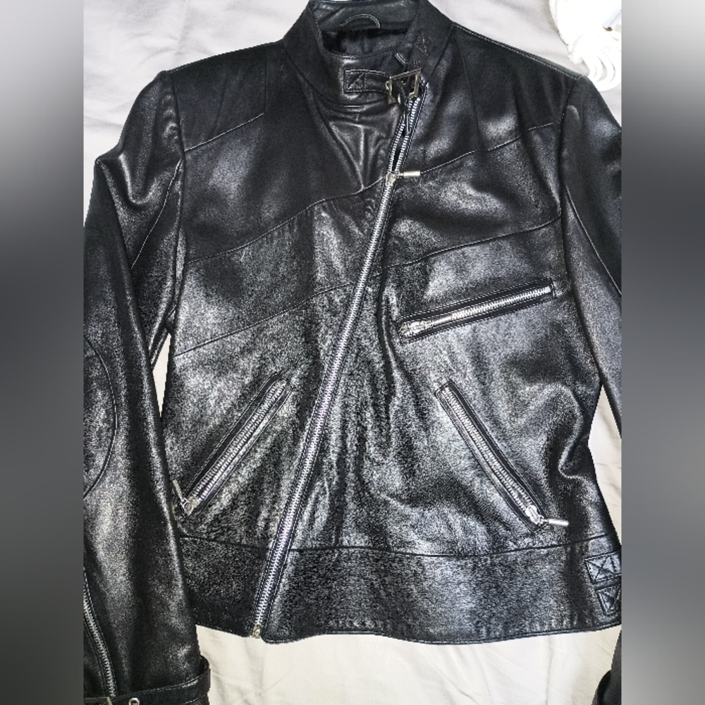 Genel London Leather Moto Jacket